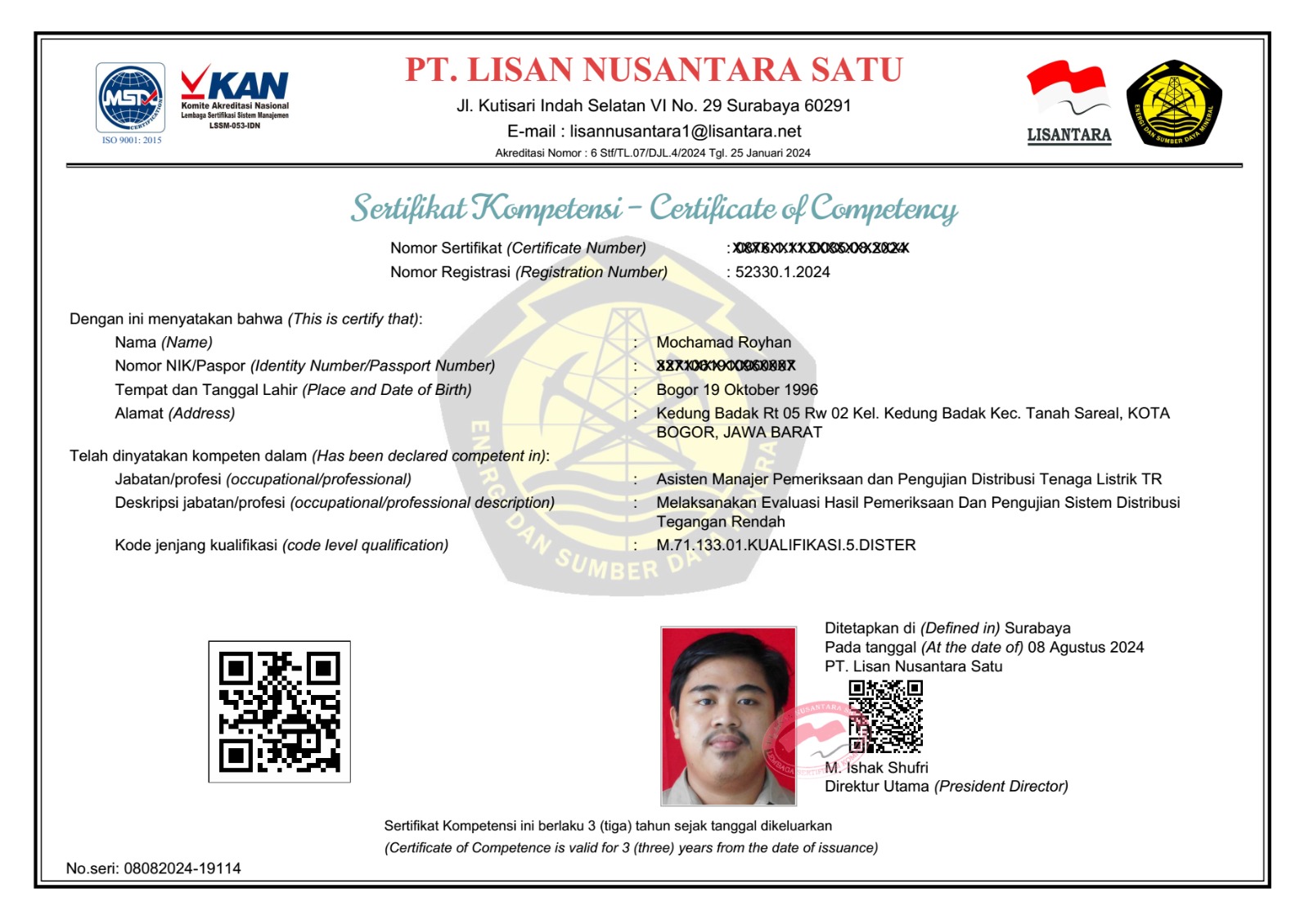 Penanggung Jawab Teknik - Instalasi Distribusi Tegangan Rendah hal. 1